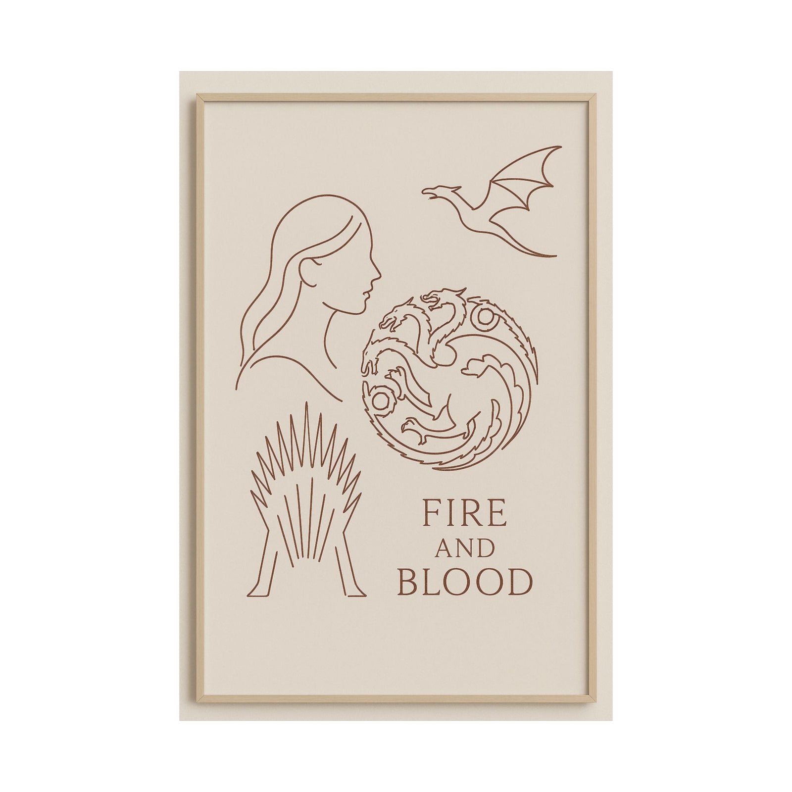 House Of The Dragon Minimalist Line Art Poster - Wall Art Print