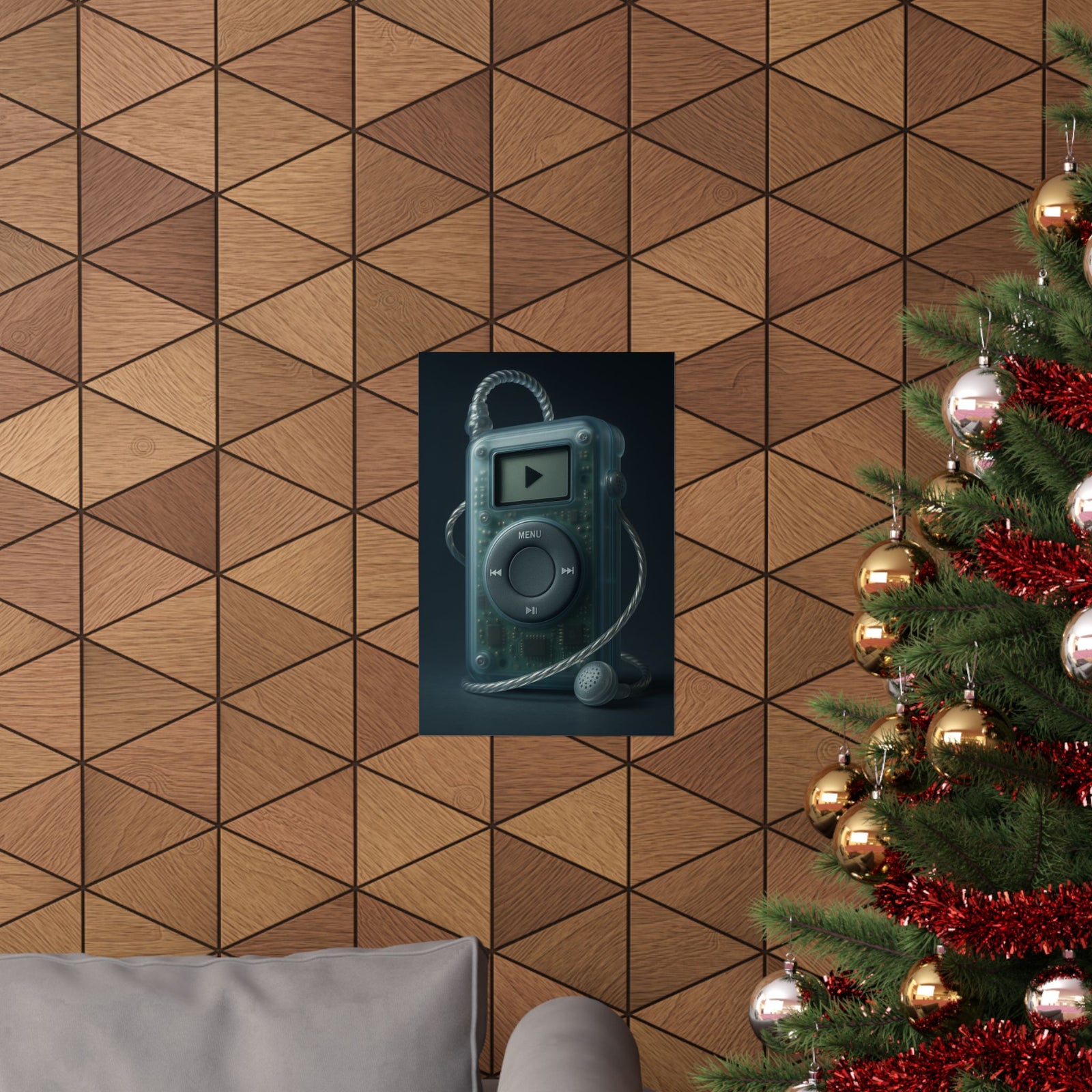 Translucent Y2K MP3 Player Art Print Poster, See-Through Frosted Gadget