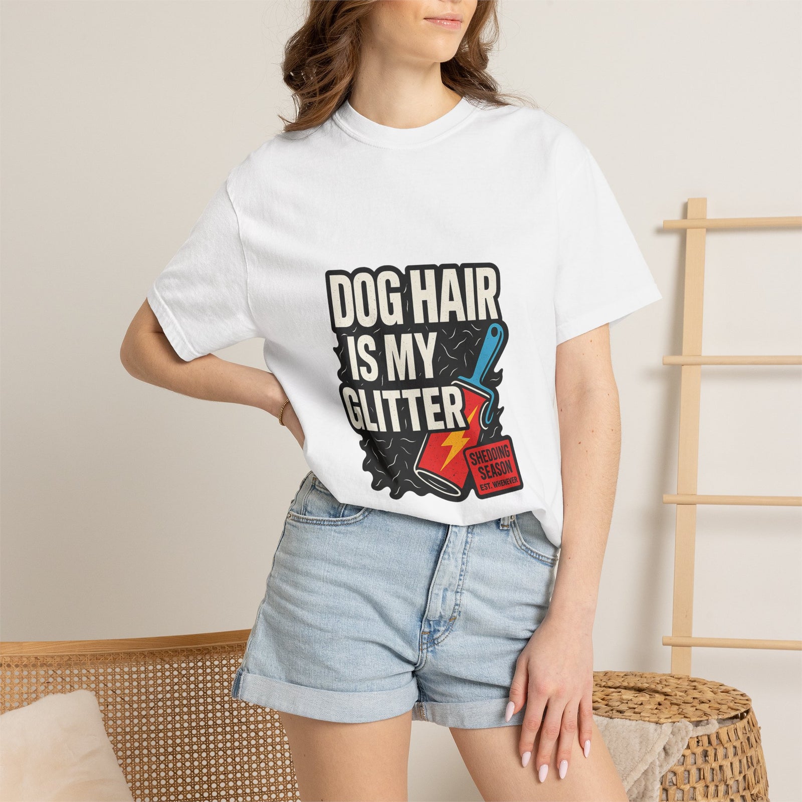 Dog Hair Is My Glitter Graphic Tee, Shedding Season Streetwear