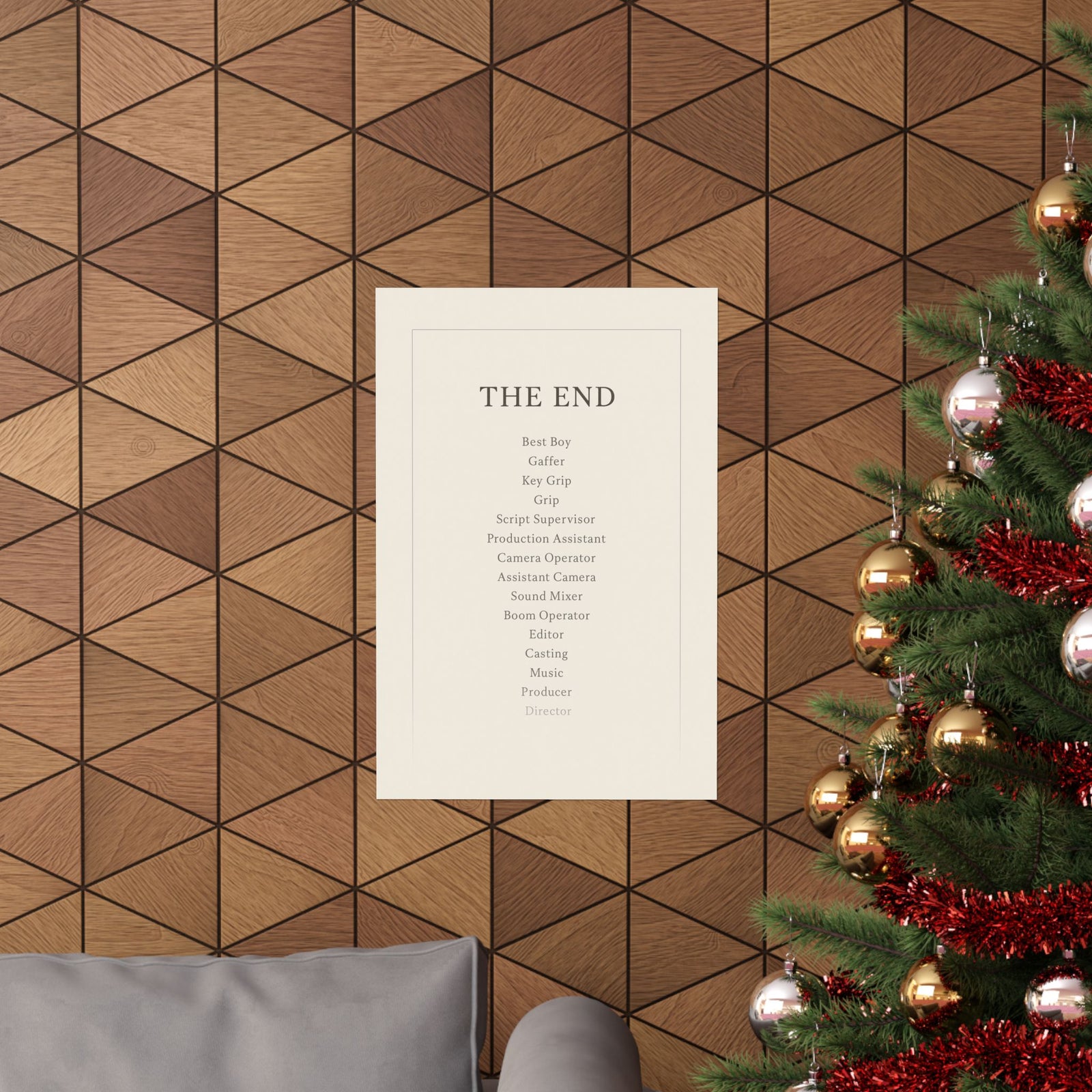 End Credits Roll Art Print Poster, Minimalist THE END Typography