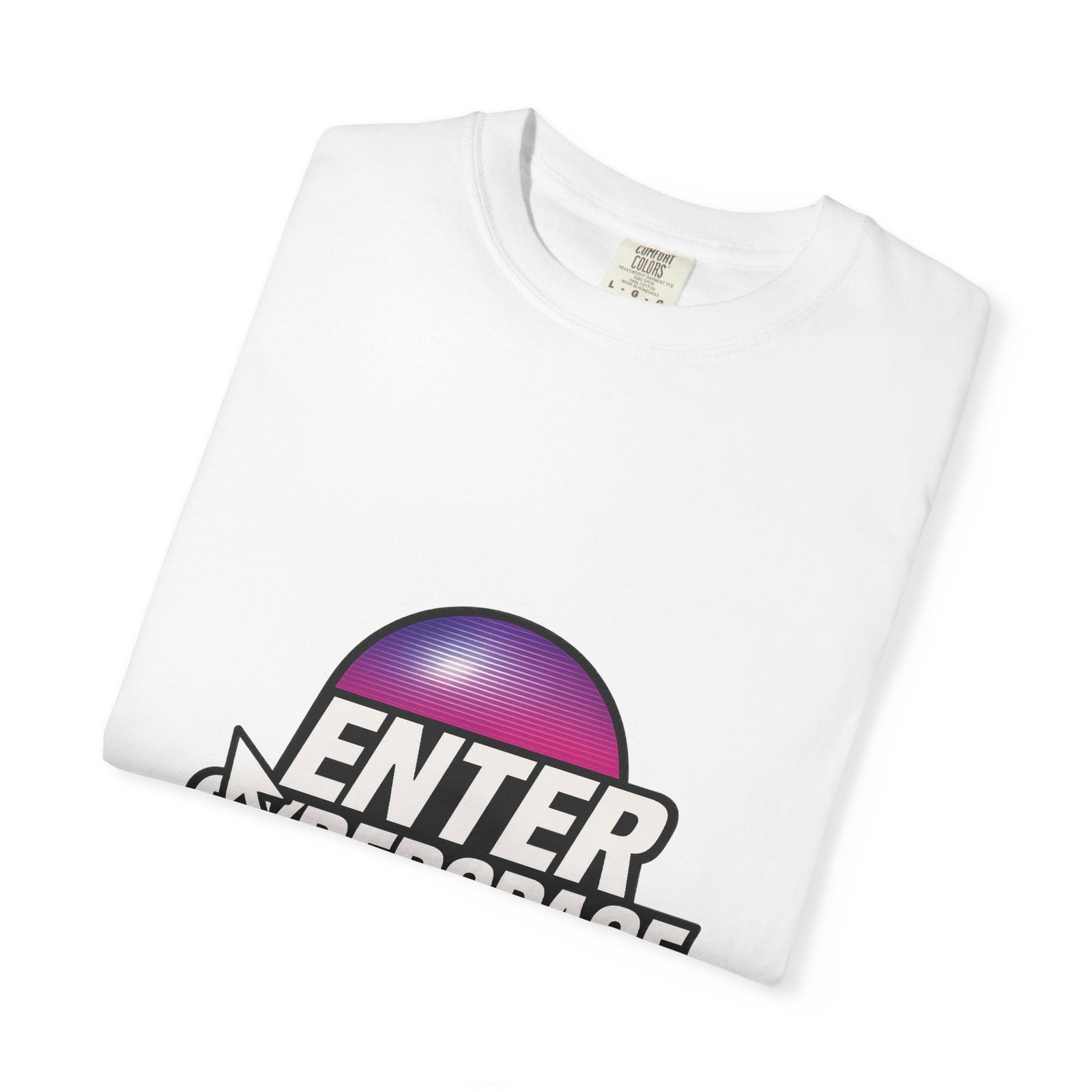 Enter Cyberspace Grid Graphic Tee, Neon Wireframe Retro-Future Vibe