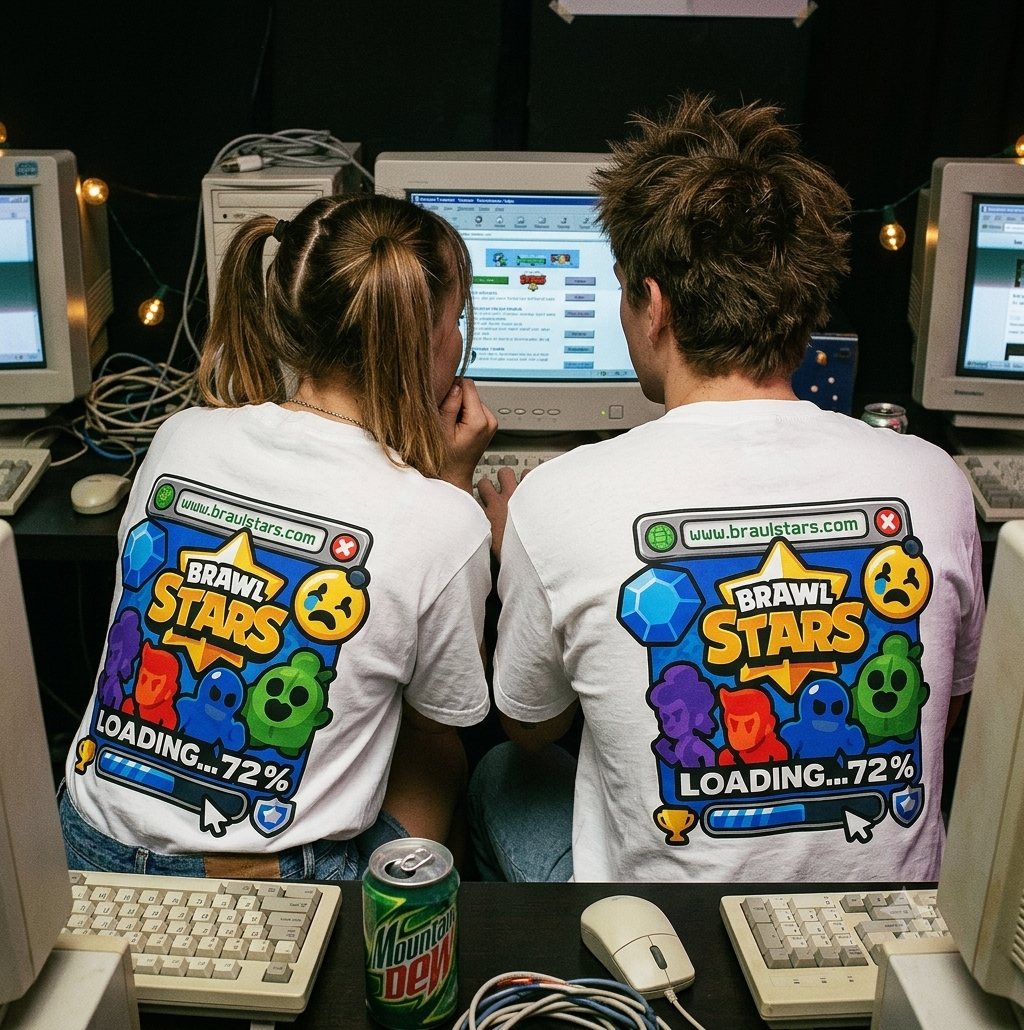 Brawl Stars Mobile Gaming Brawler Tee - Y2K Early-Internet Nostalgia Tee