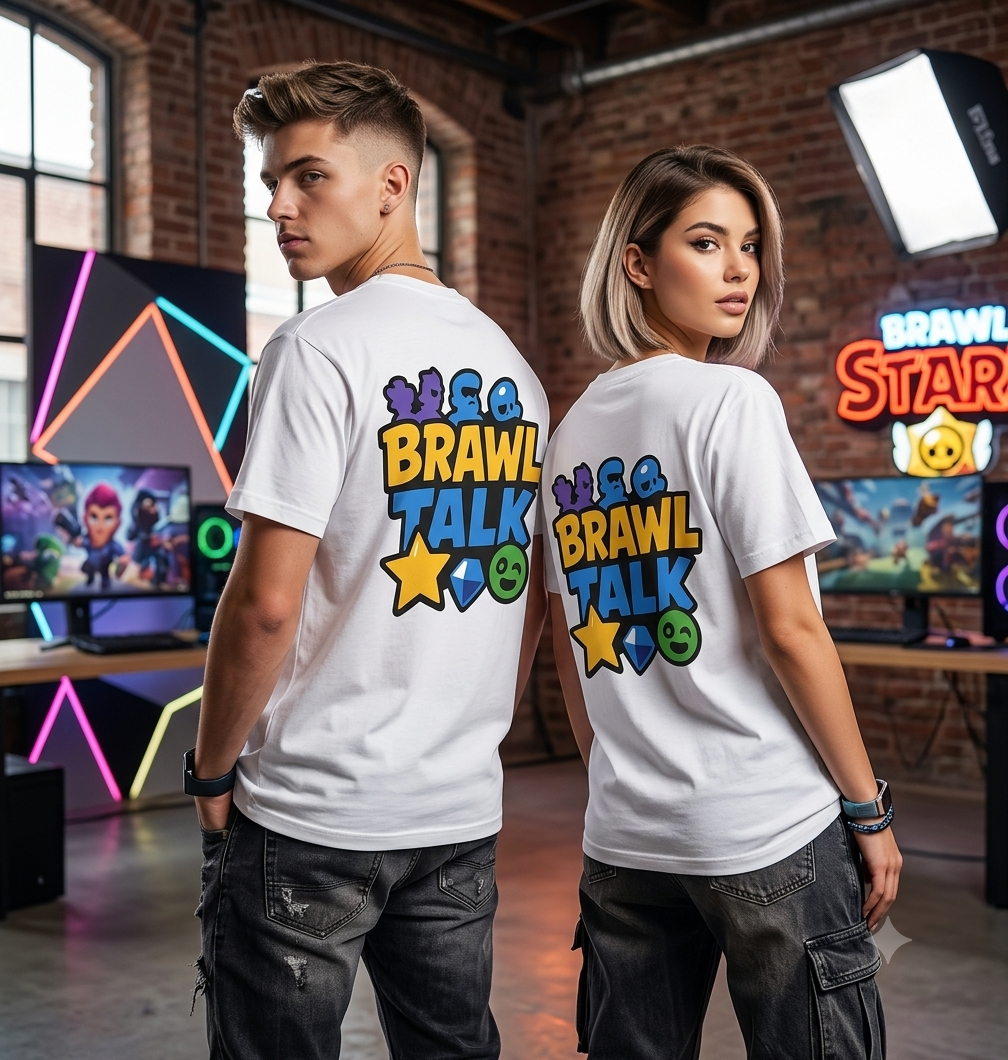 Brawl Stars Mobile Gaming Brawler Tee - Statement Text / Typographic Tee