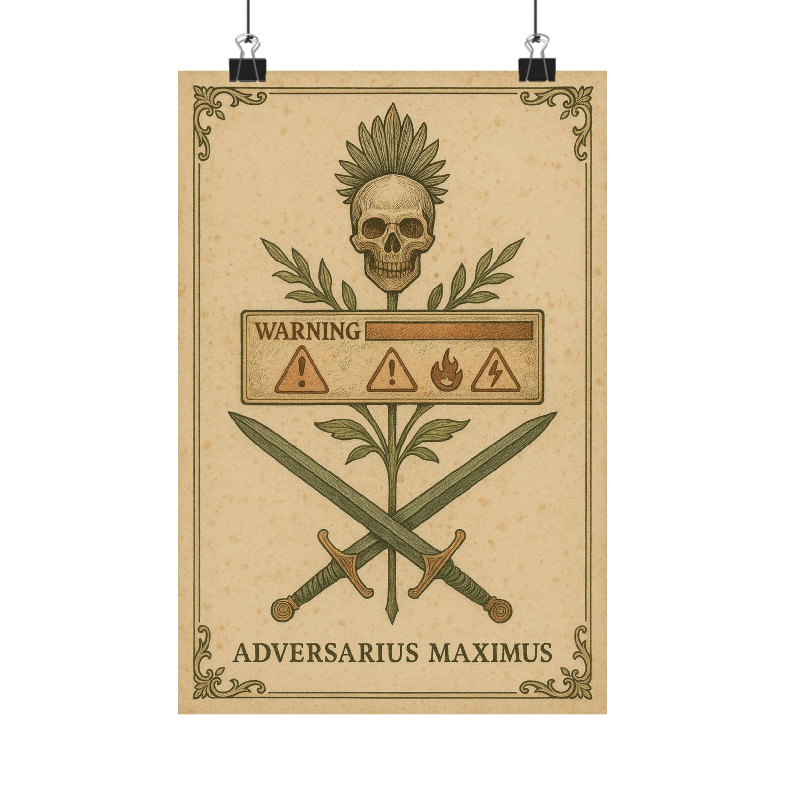Boss Fight Specimen Art Print Poster, Vintage Warning Plate
