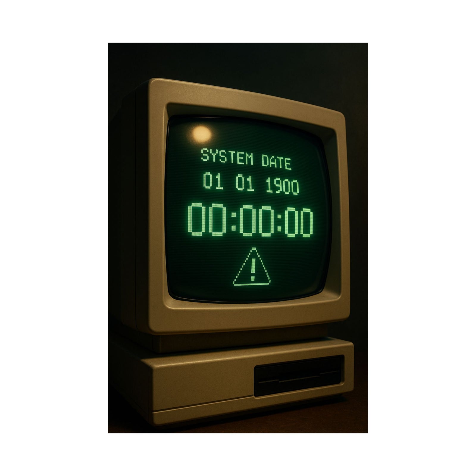 Y2K Bug Terminal Art Print Poster, Millennium Countdown Screen