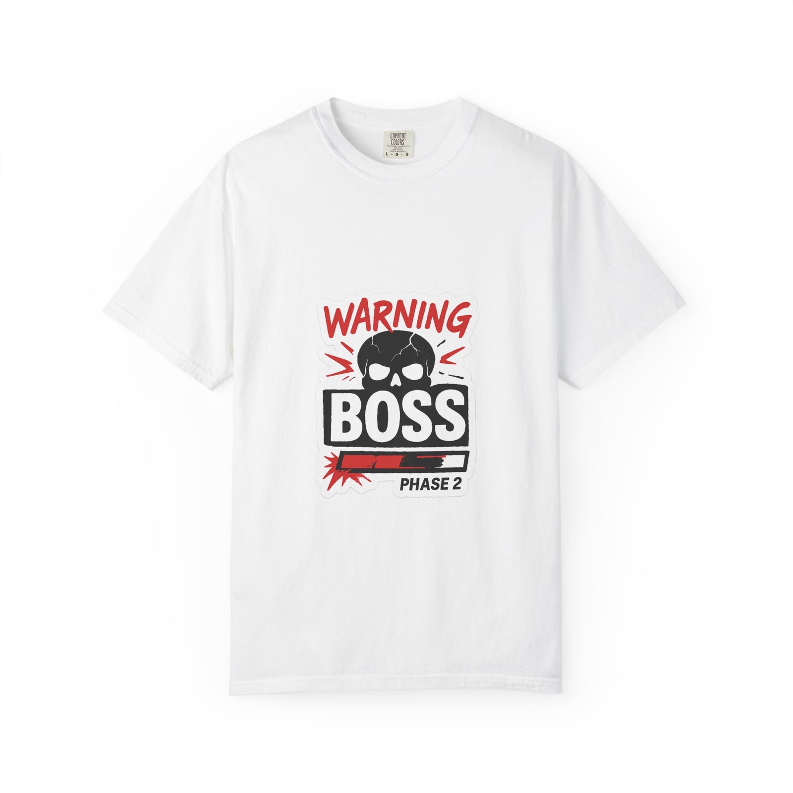Boss Fight Graphic Tee, Warning Health Bar Banner