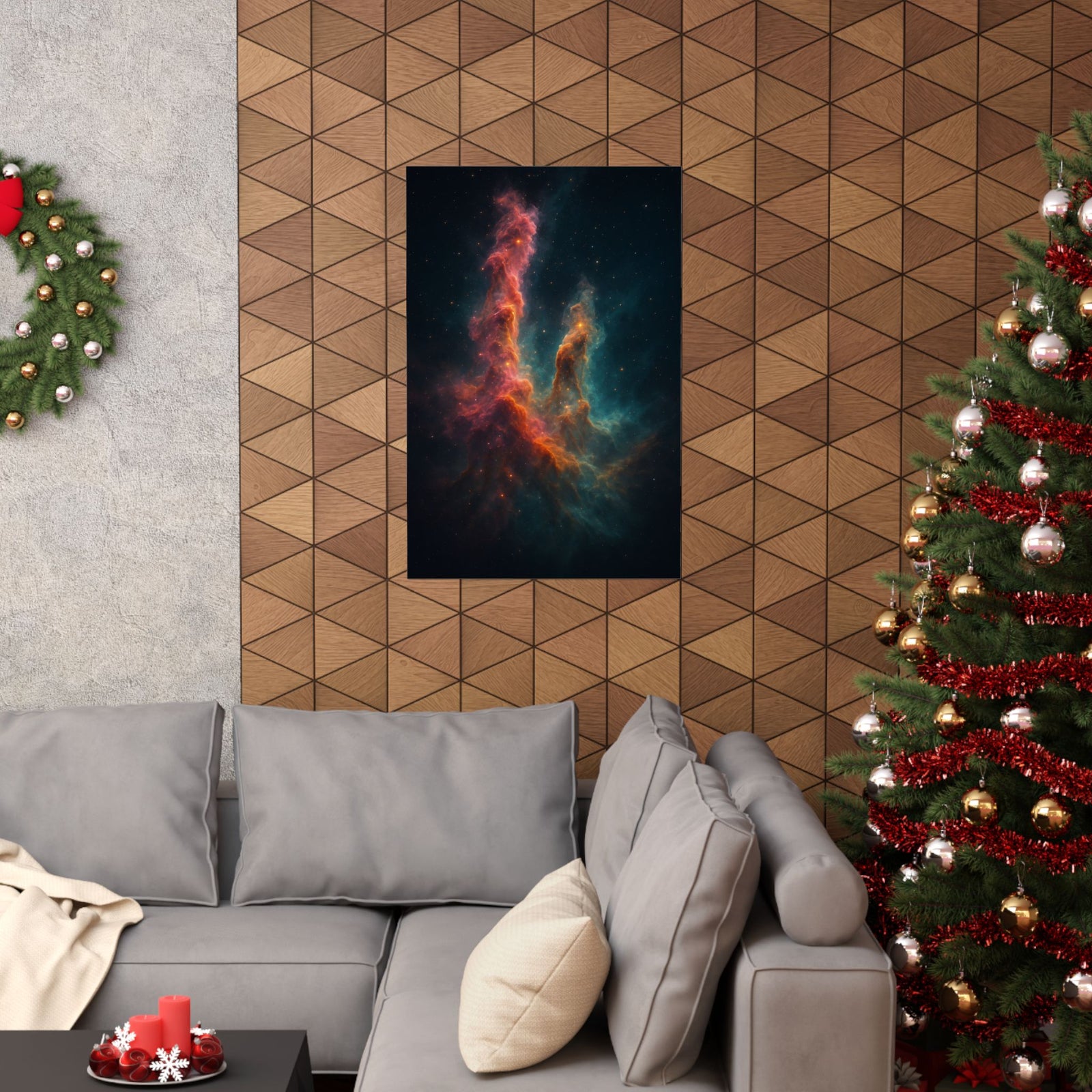 Nebula Star Nursery Art Print Poster, Hyper-Real Cosmic Clouds