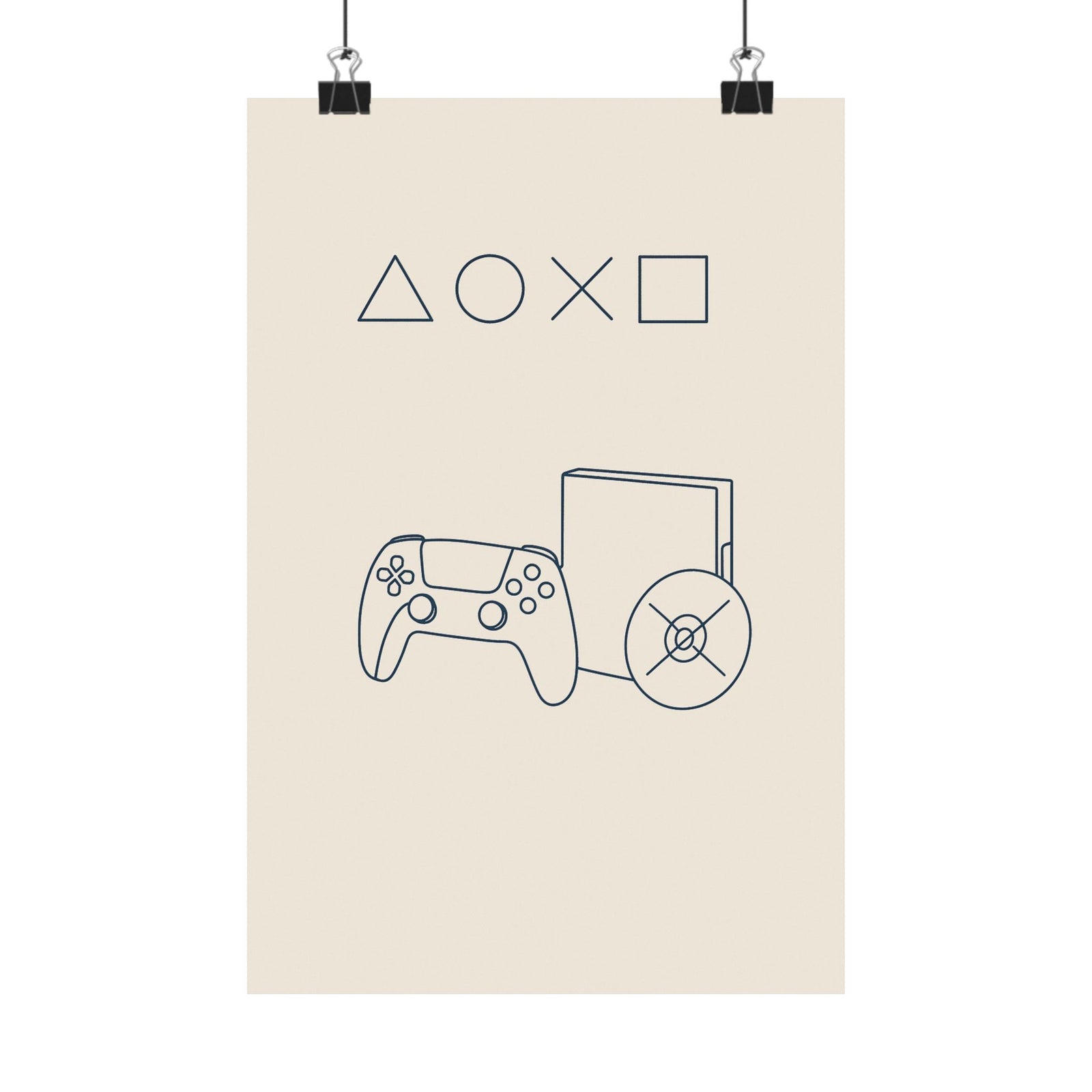 Playstation Minimalist Line Art Poster - Wall Art Print