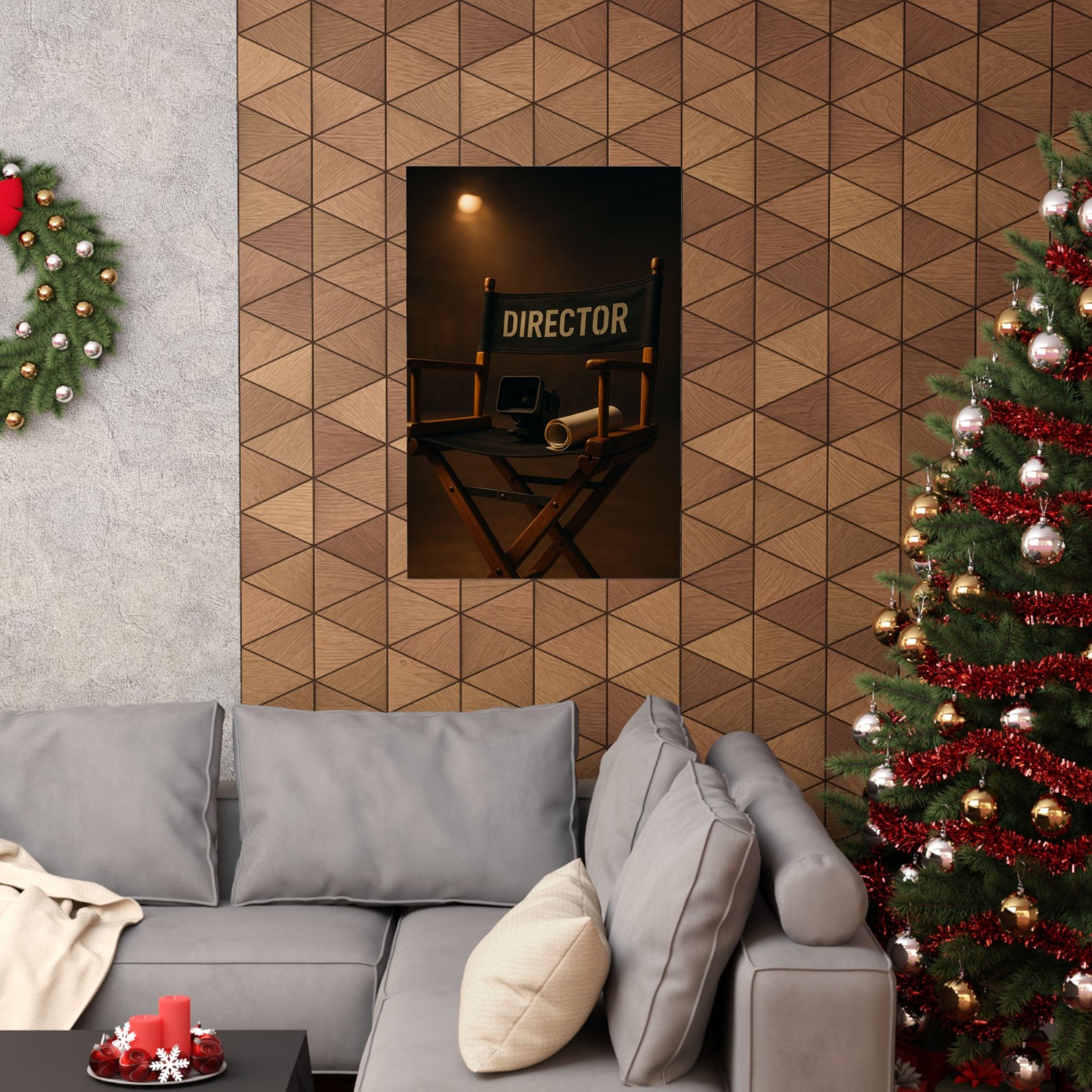 Director's Chair Art Print Poster, On Set Cinematic Studio Wall Art