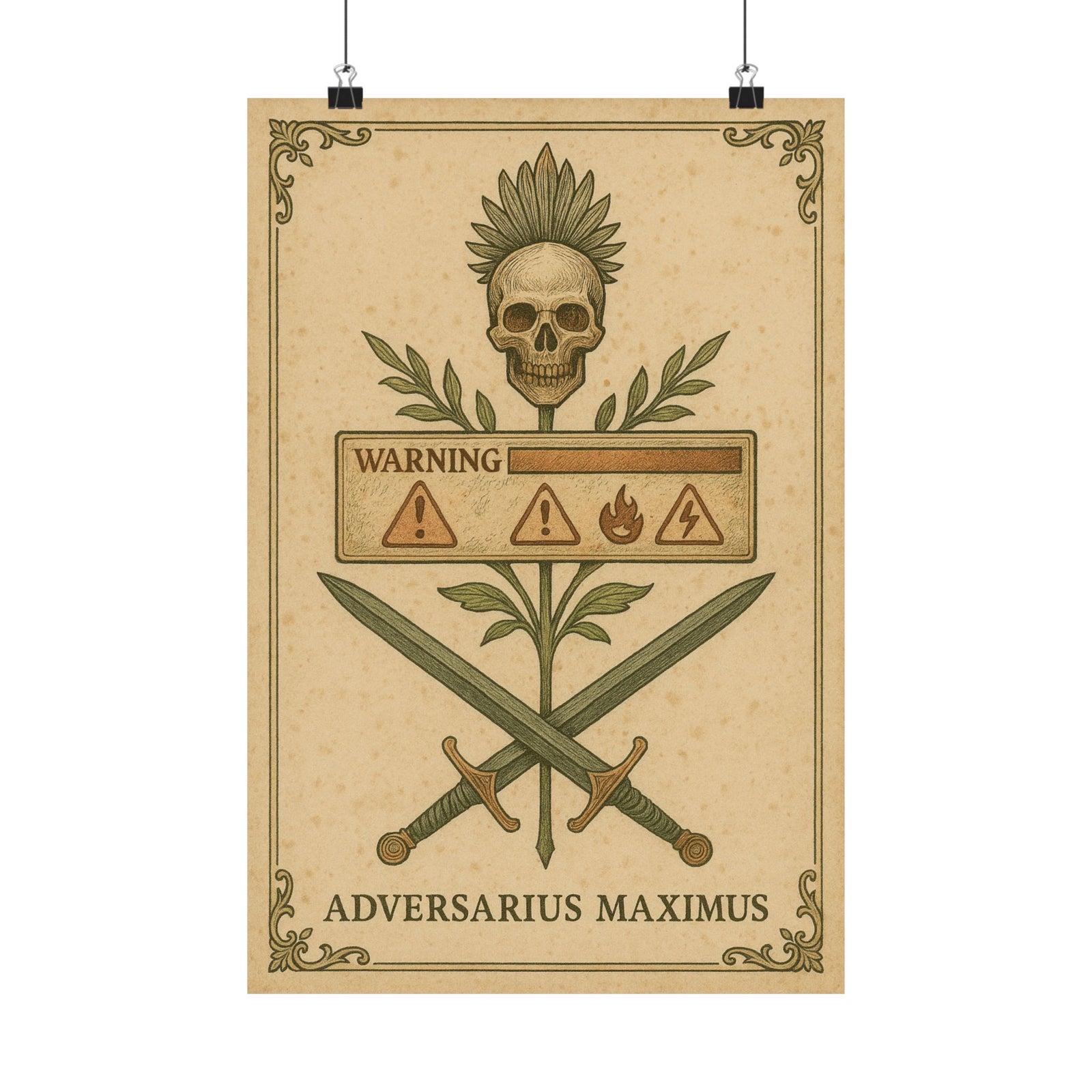 Boss Fight Specimen Art Print Poster, Vintage Warning Plate