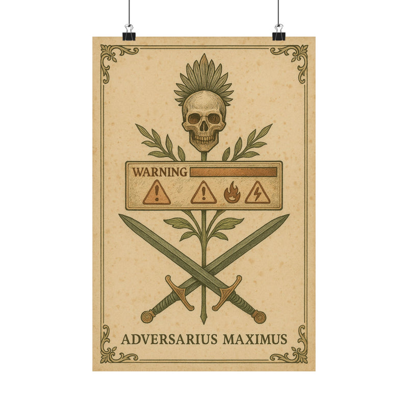 Boss Fight Specimen Art Print Poster, Vintage Warning Plate