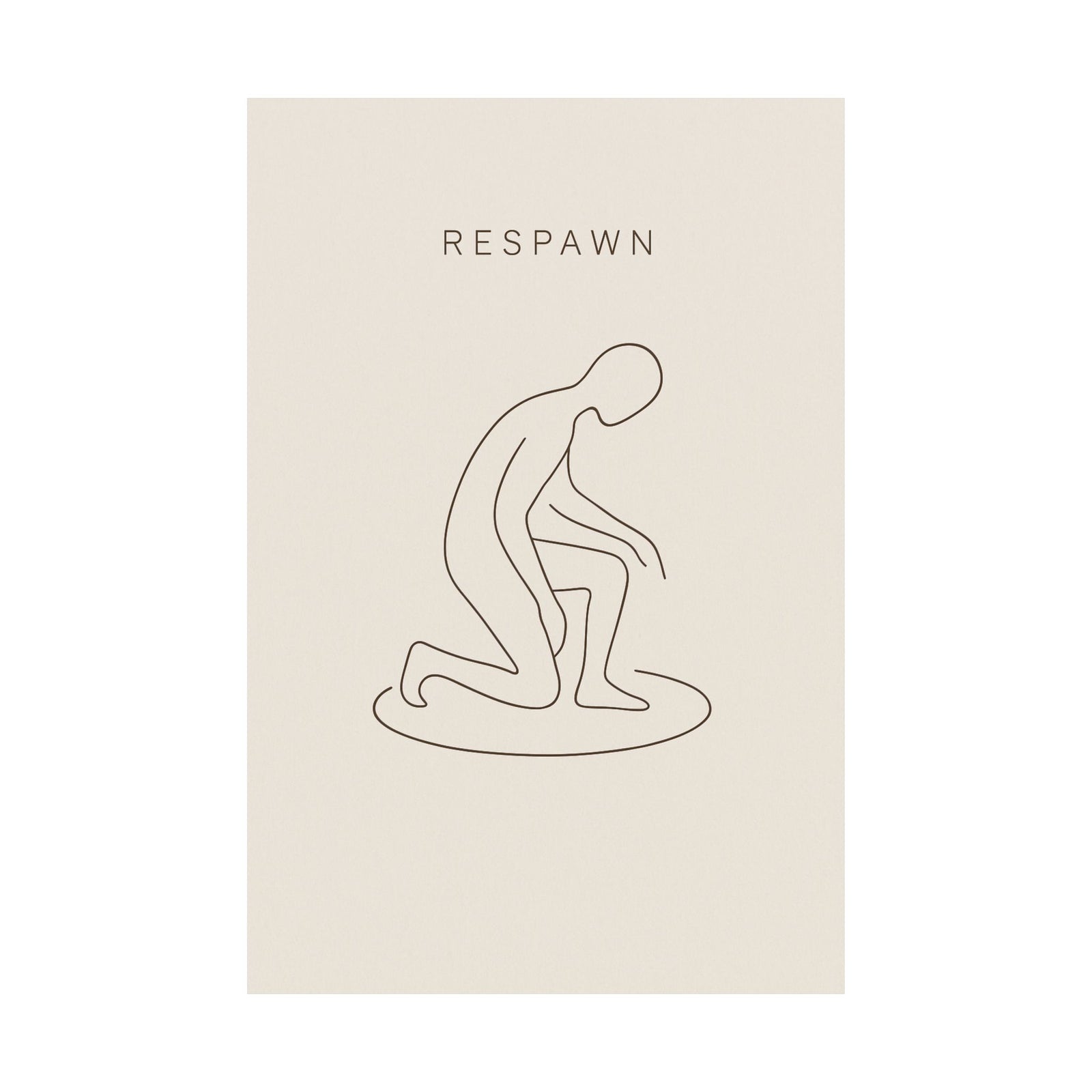 Respawn Line Art Print Poster, Minimalist Gamer Wall Art