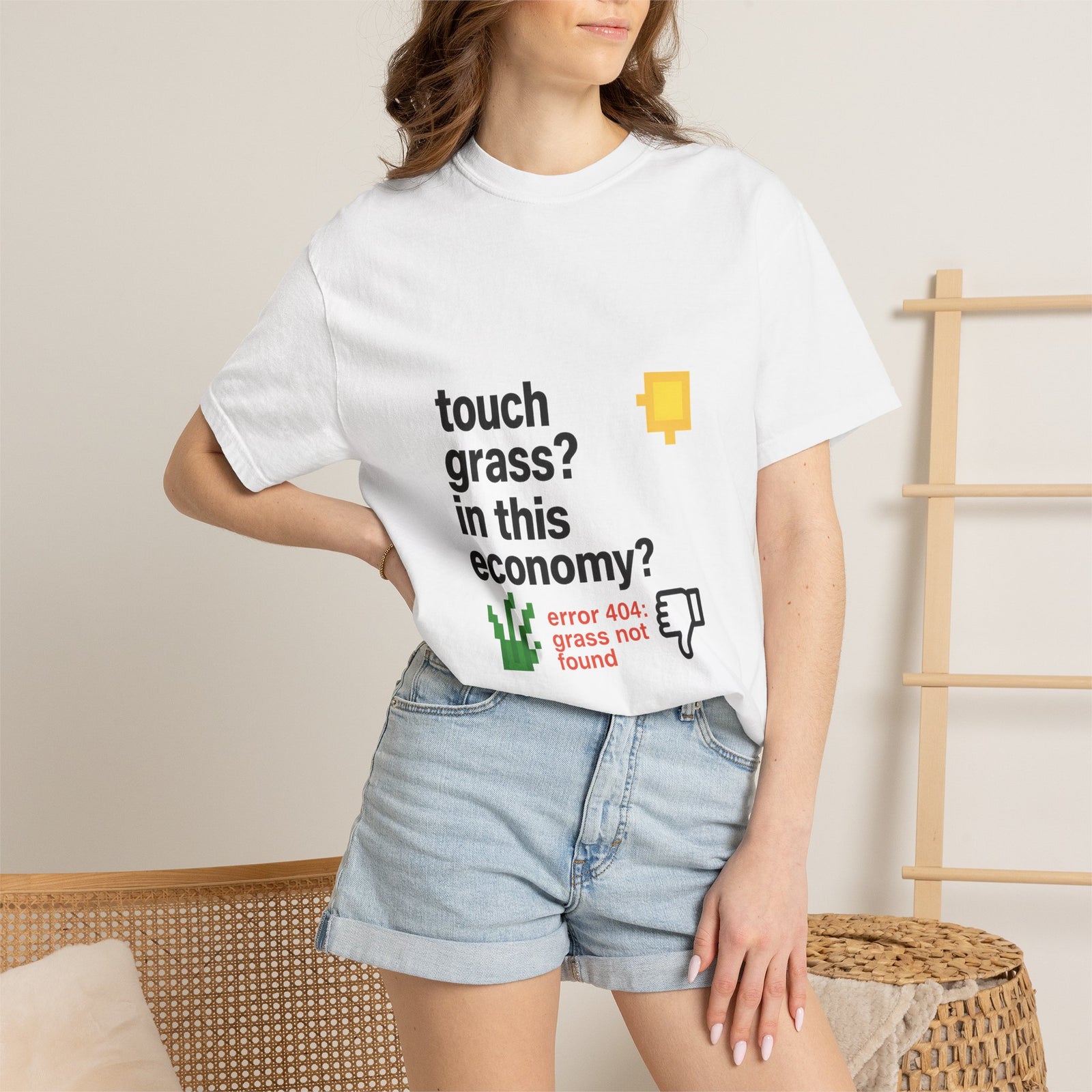 Touch Grass Graphic Tee, Error 404 Grass Not Found