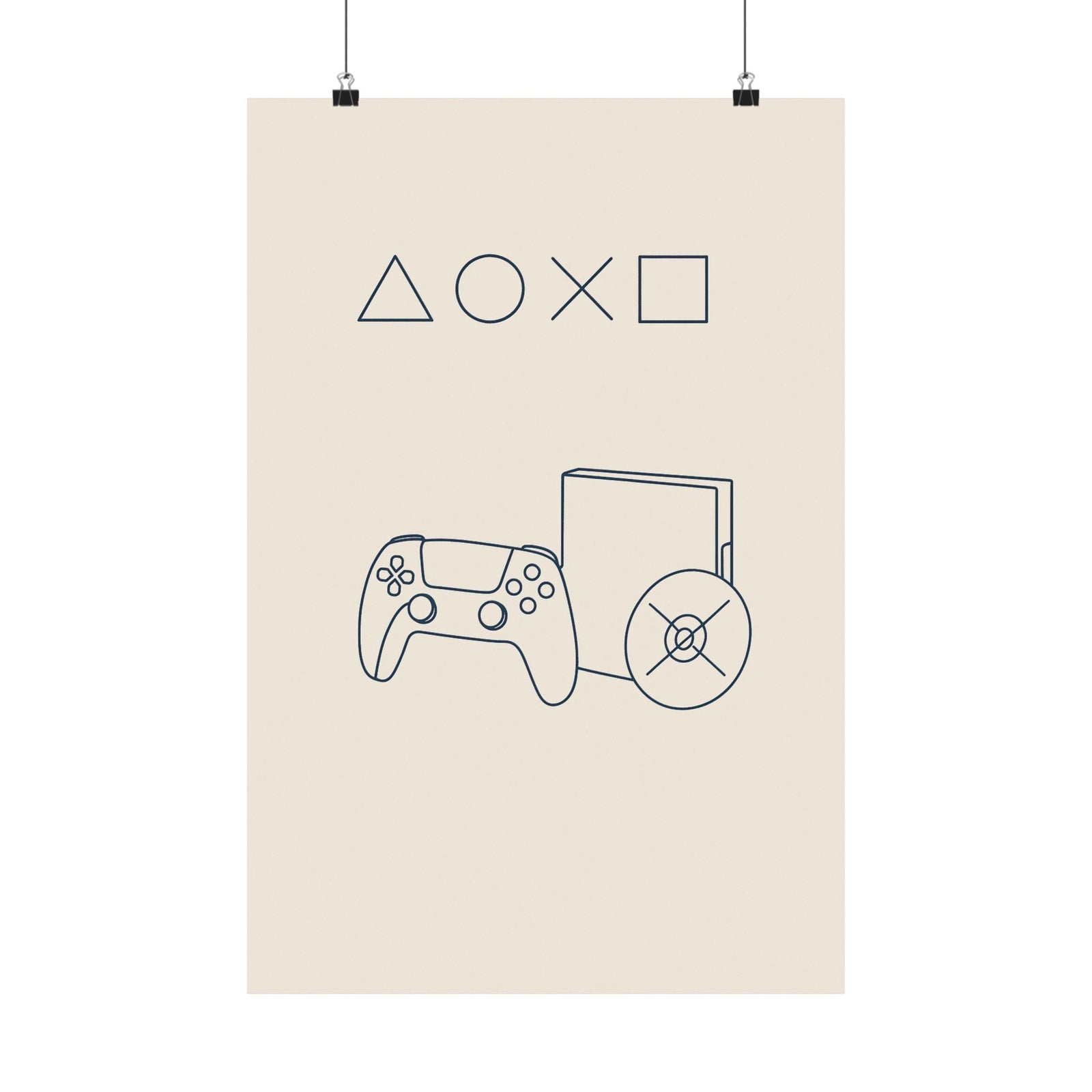 Playstation Minimalist Line Art Poster - Wall Art Print