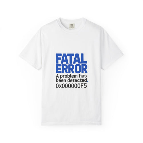 Fatal Error Blue Screen Graphic Tee, System Crash Statement Vibe