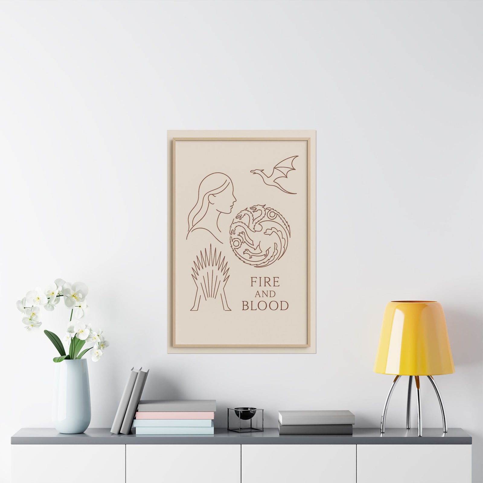 House Of The Dragon Minimalist Line Art Poster - Wall Art Print