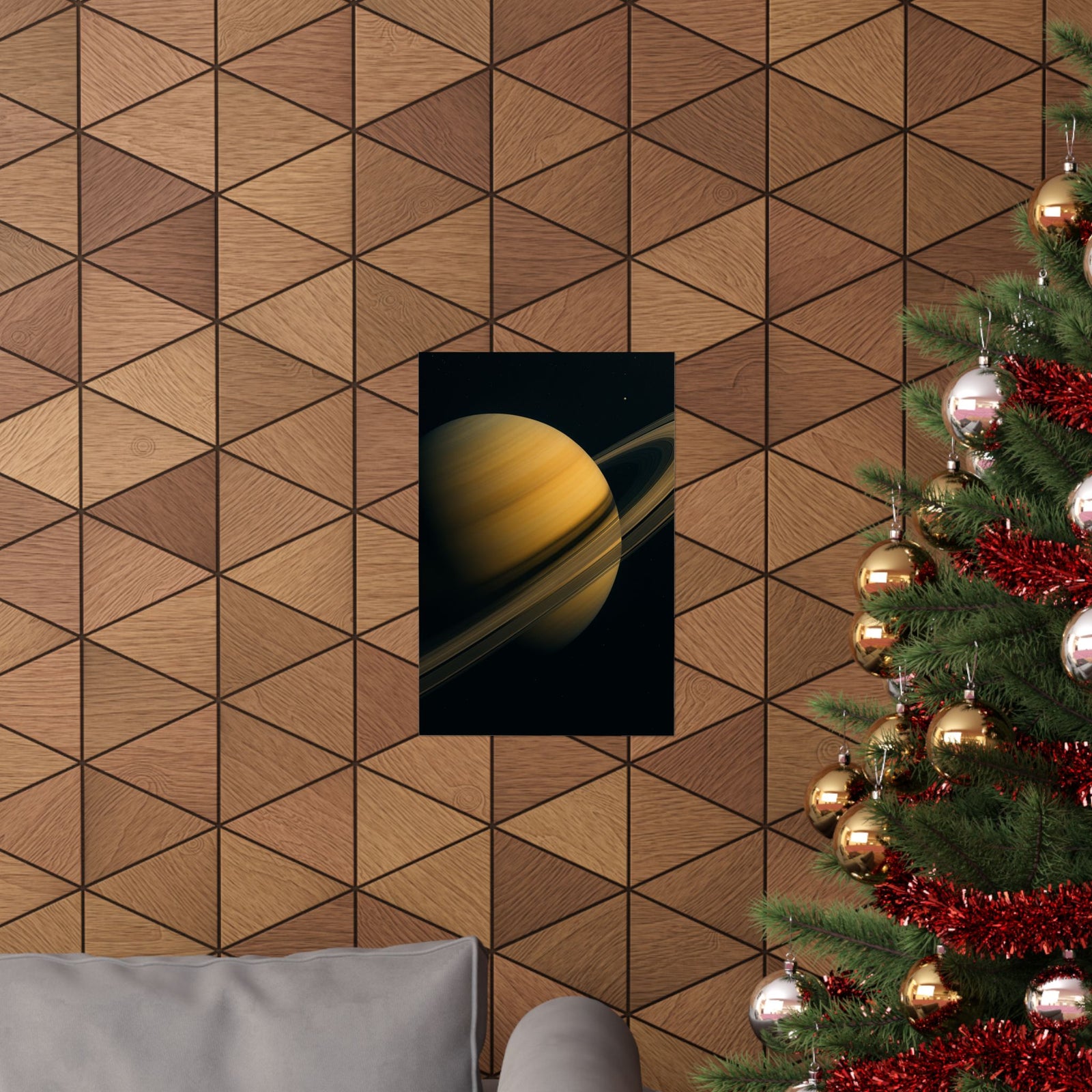Saturn And Rings Art Print Poster, Hyper-Real Planetary Close-Up