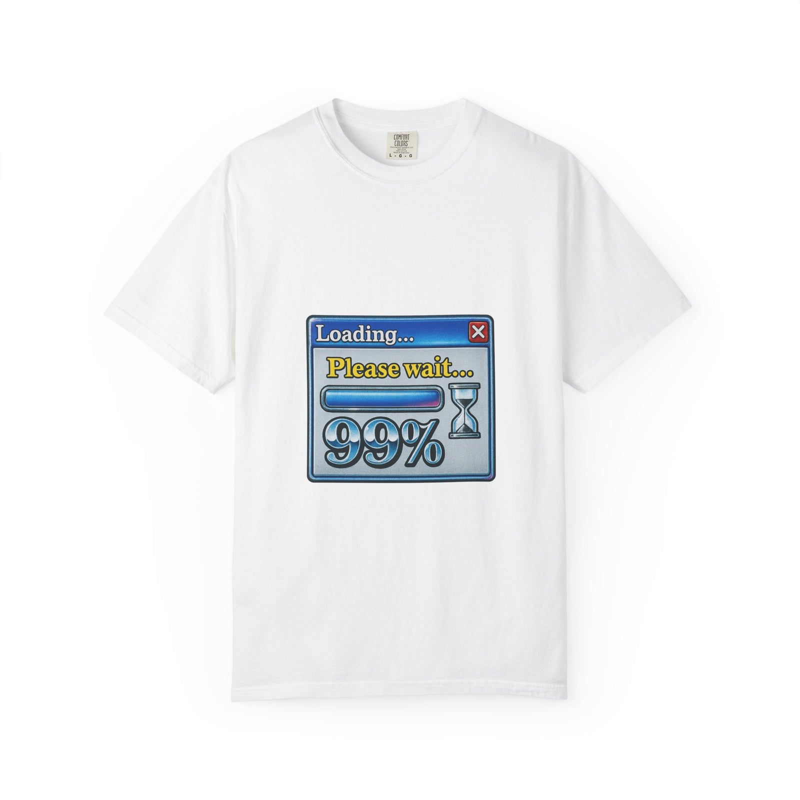 Loading 99% Forever Graphic Tee, Dial-Up Era Buffering Vibe