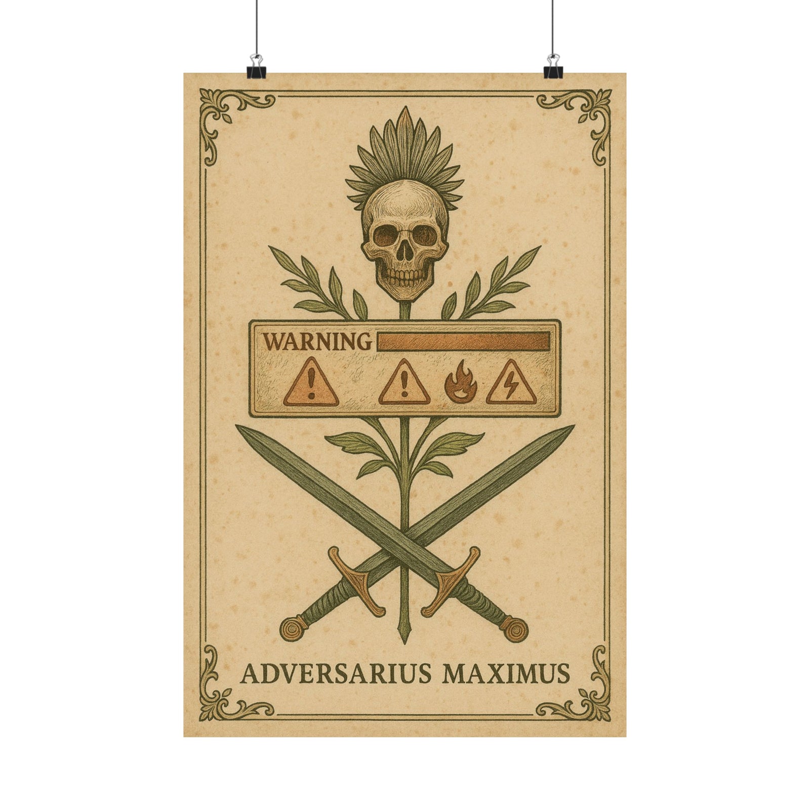 Boss Fight Specimen Art Print Poster, Vintage Warning Plate