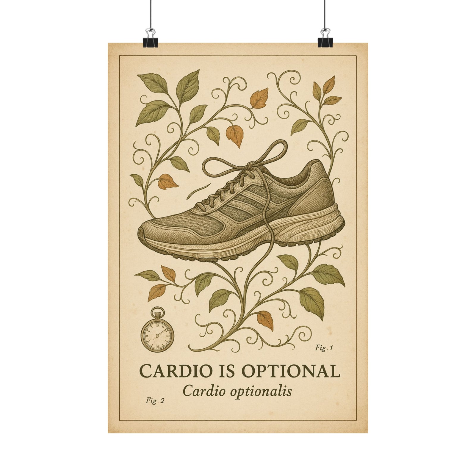 Running Shoe Botanical Art Print Poster, Vintage Specimen Humour