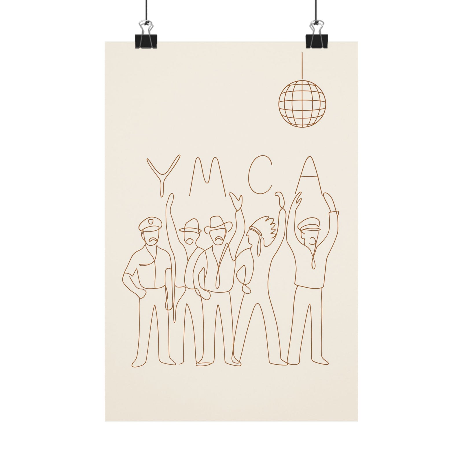 Village People Minimalist Line Art Poster - Wall Art Print
