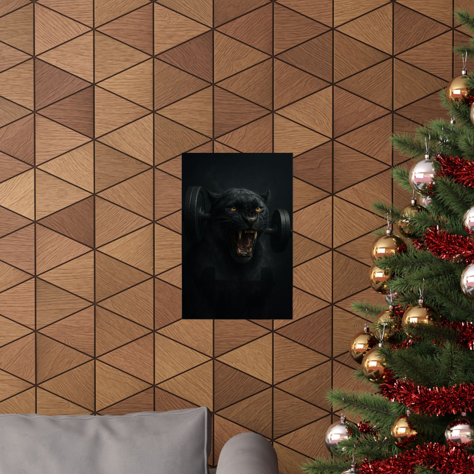 Beast Mode Panther Art Print Poster, Cinematic Gym Wall Art