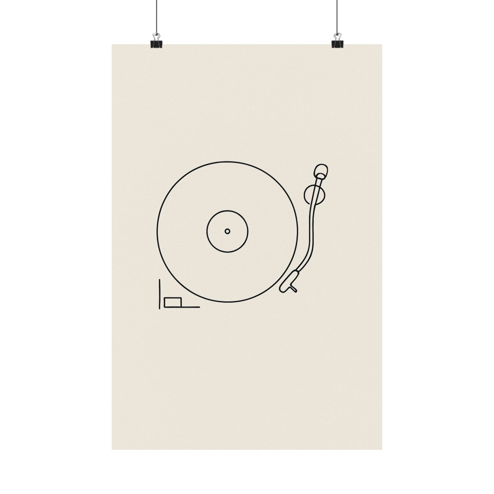 One-Line Turntable Art Print Poster, Minimal DJ Deck Sketch