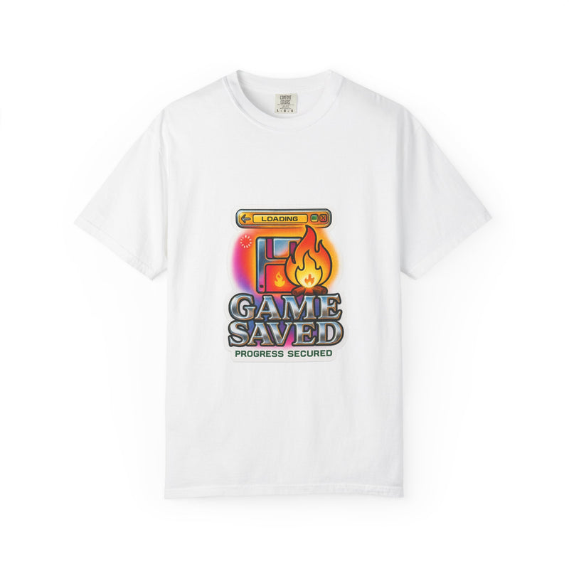 Save Point Graphic Tee, Game Saved Checkpoint Glow
