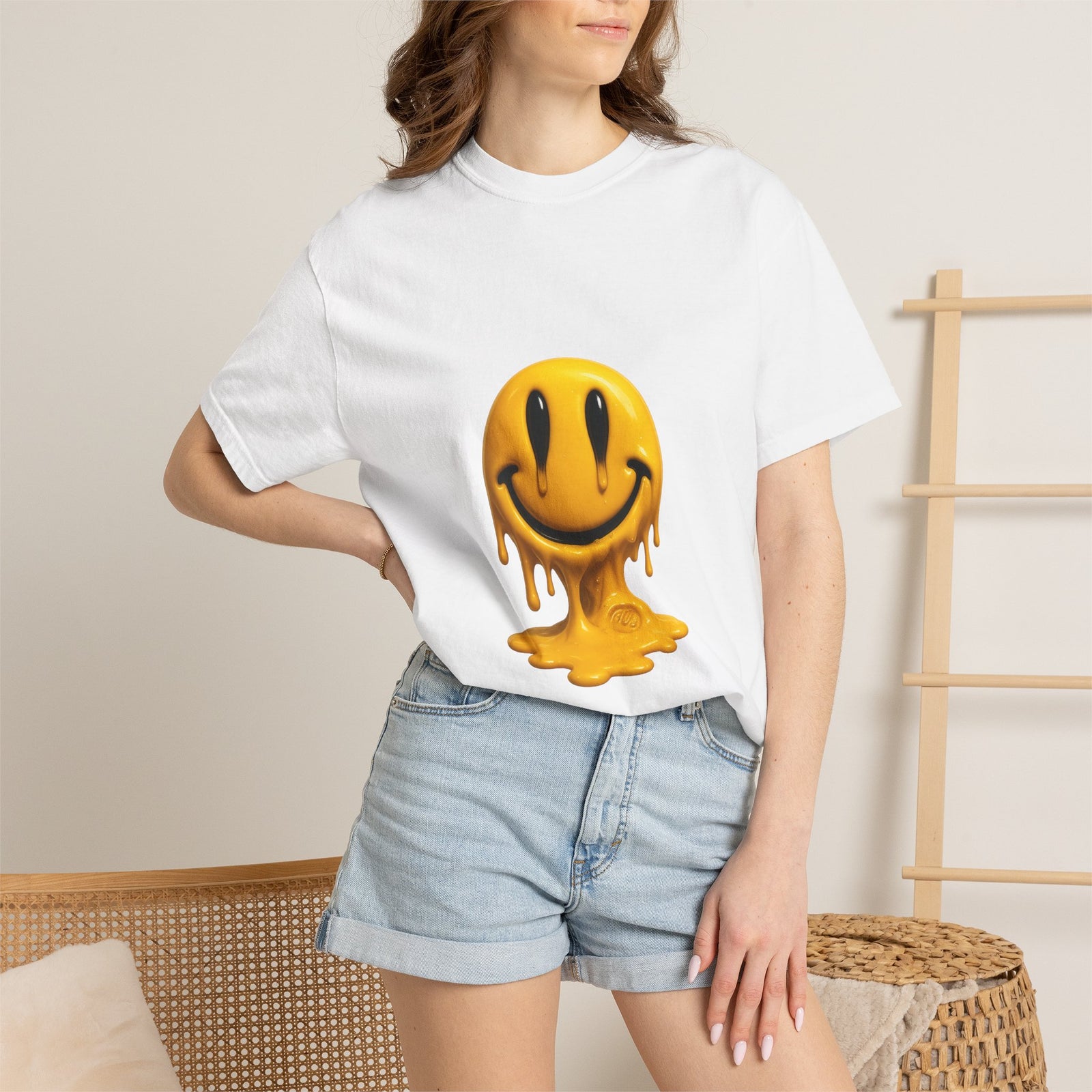 Melting Acid Smiley Graphic Tee, 4AM Warehouse Meltdown