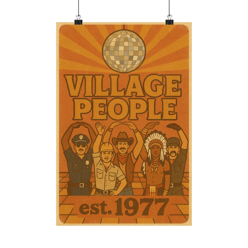 Village People Vintage / Retro Poster - Wall Art Print