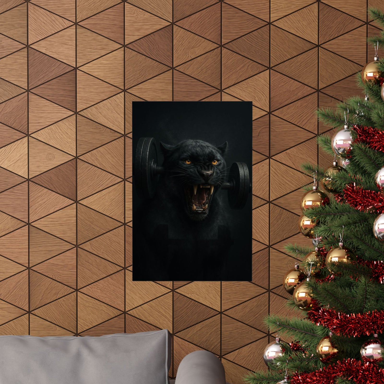 Beast Mode Panther Art Print Poster, Cinematic Gym Wall Art