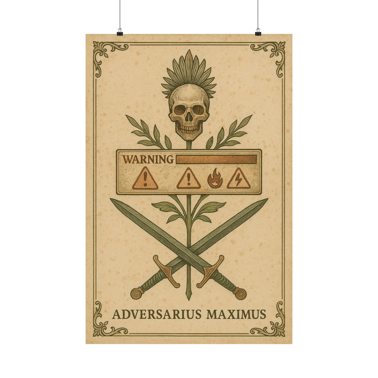 Boss Fight Specimen Art Print Poster, Vintage Warning Plate