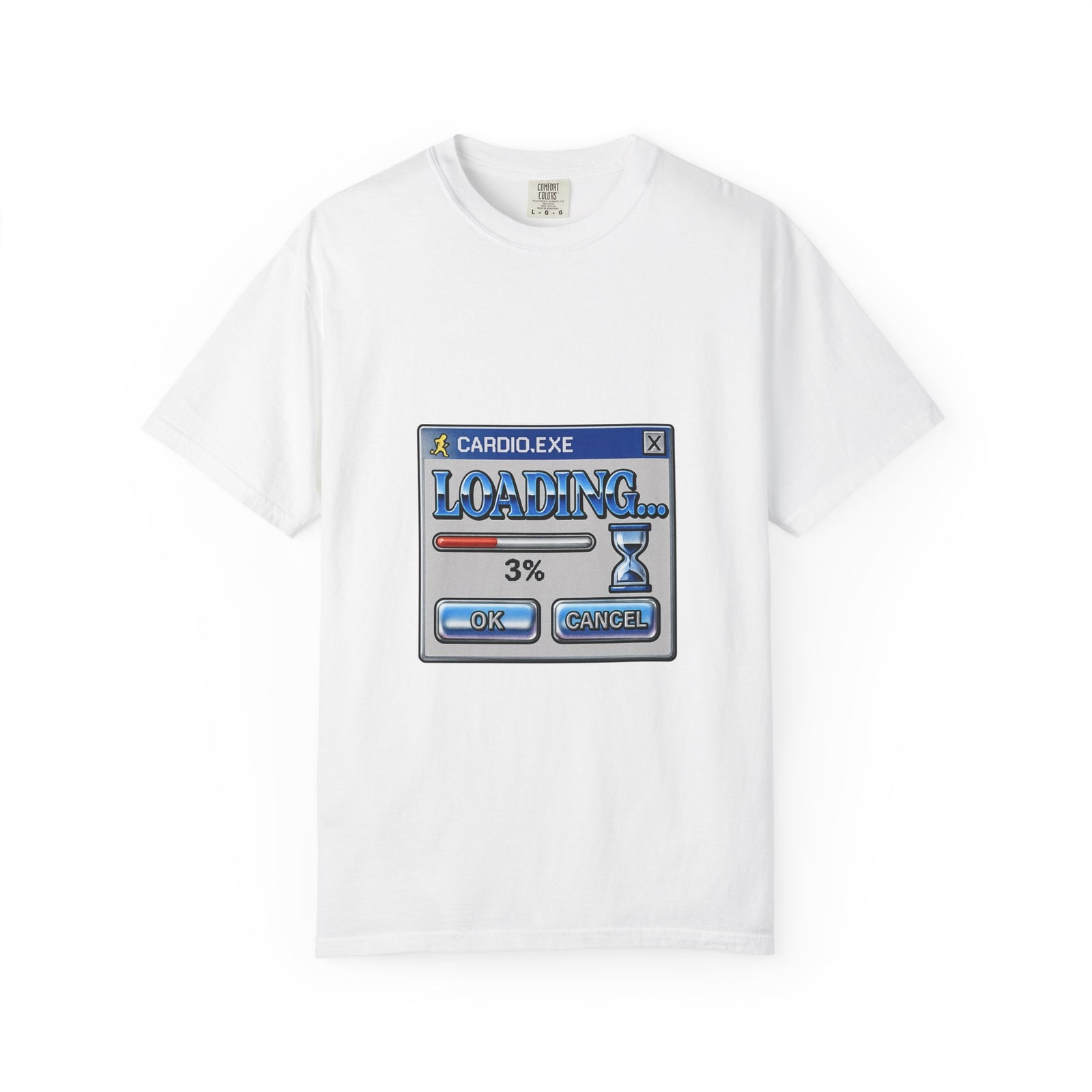 Cardio Loading Bar Graphic Tee, Y2K Progress Bar