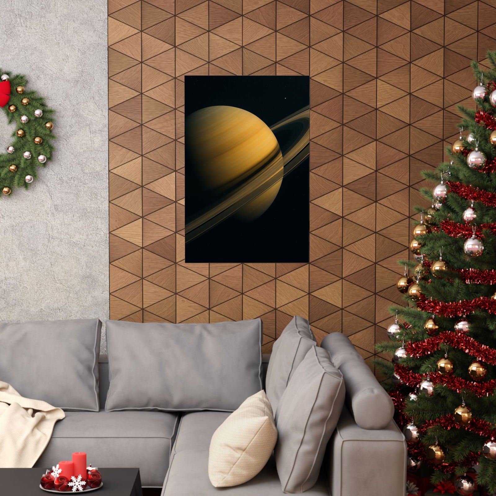 Saturn And Rings Art Print Poster, Hyper-Real Planetary Close-Up