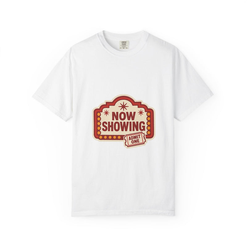 Now Showing Marquee Graphic Tee, Vintage Cinema Poster