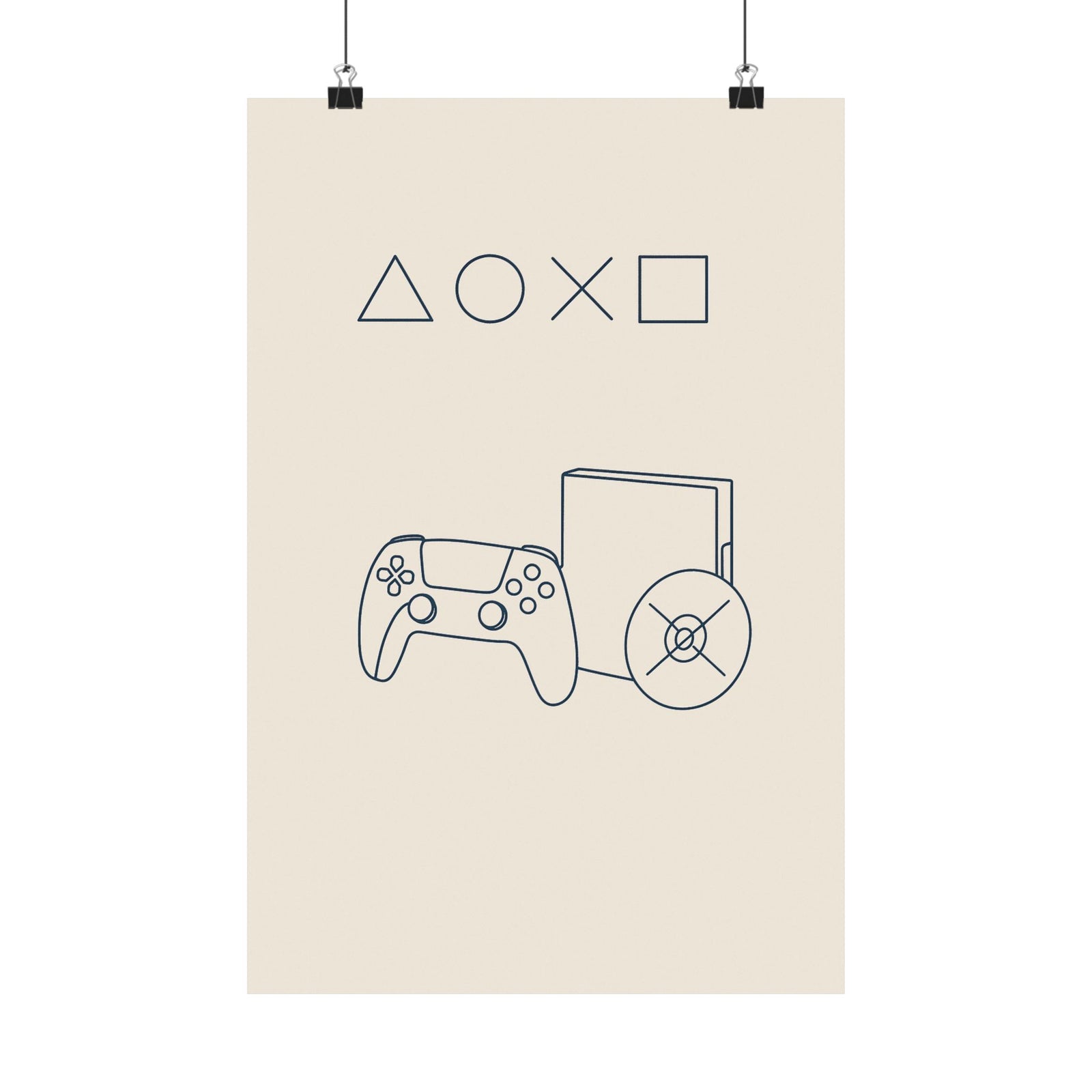 Playstation Minimalist Line Art Poster - Wall Art Print