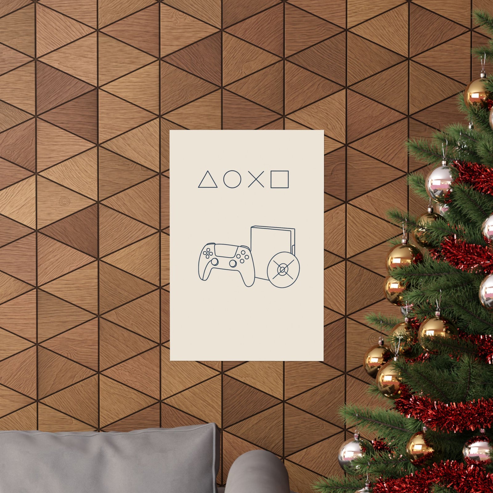 Playstation Minimalist Line Art Poster - Wall Art Print