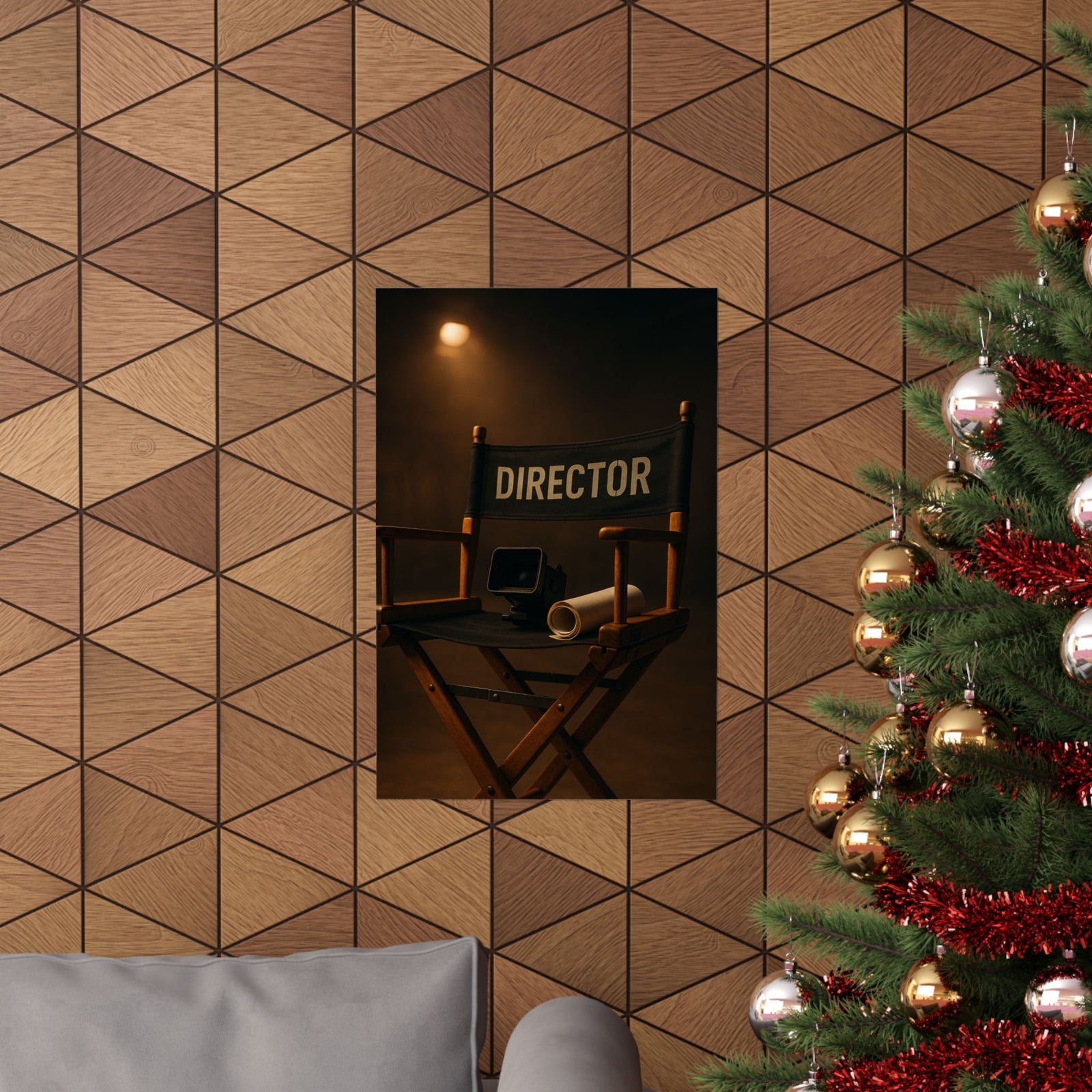 Director's Chair Art Print Poster, On Set Cinematic Studio Wall Art