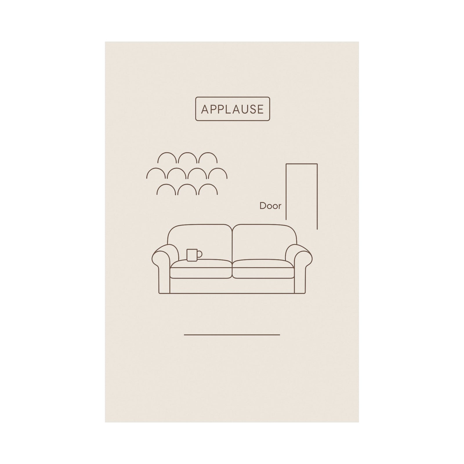 Sitcom Set Diagram Art Print Poster, Minimalist Laugh Track Wall Art
