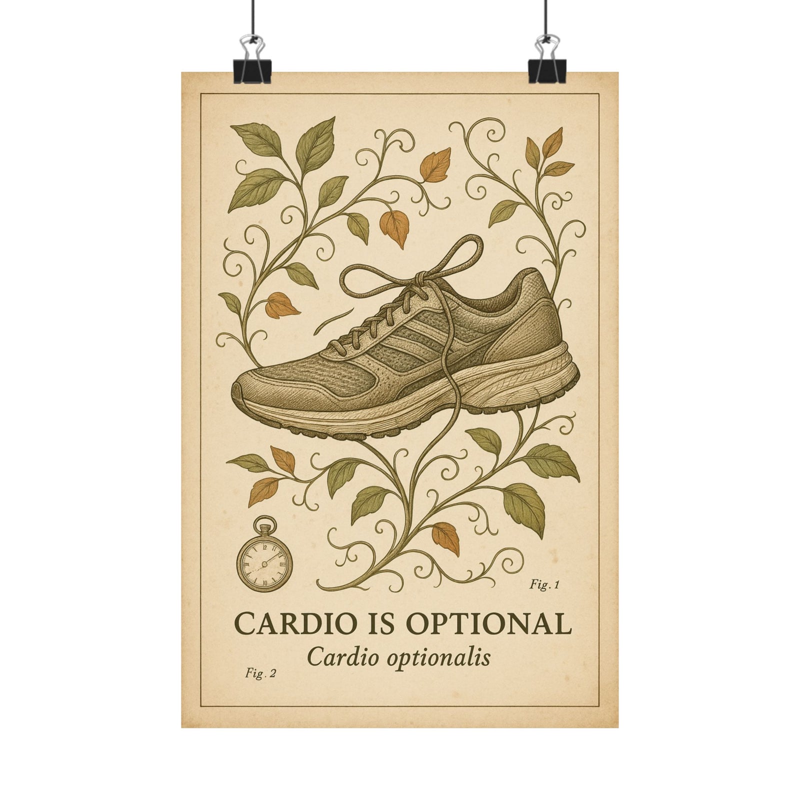 Running Shoe Botanical Art Print Poster, Vintage Specimen Humour