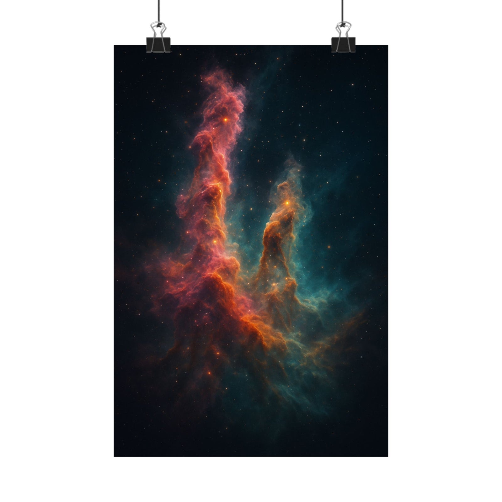 Nebula Star Nursery Art Print Poster, Hyper-Real Cosmic Clouds