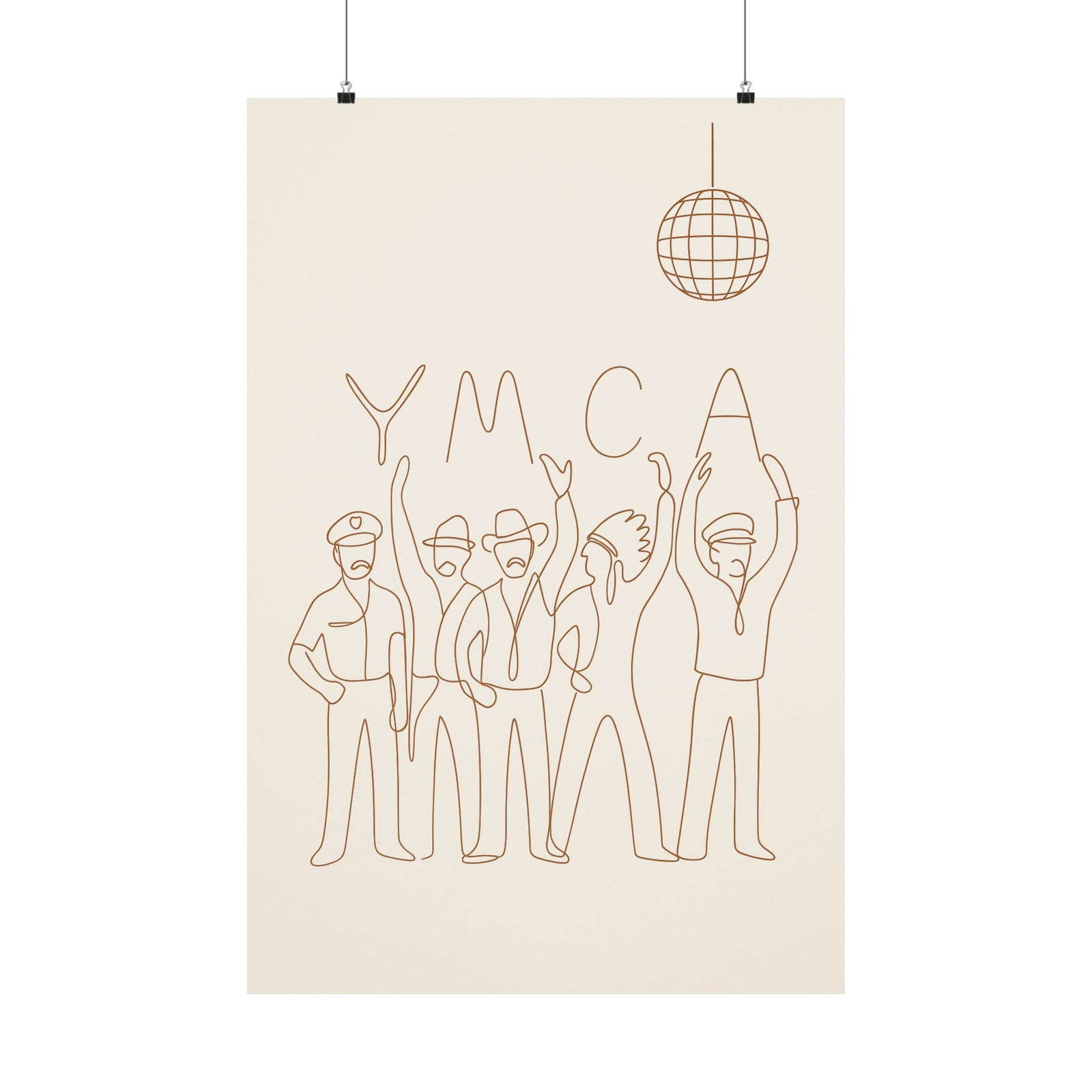 Village People Minimalist Line Art Poster - Wall Art Print