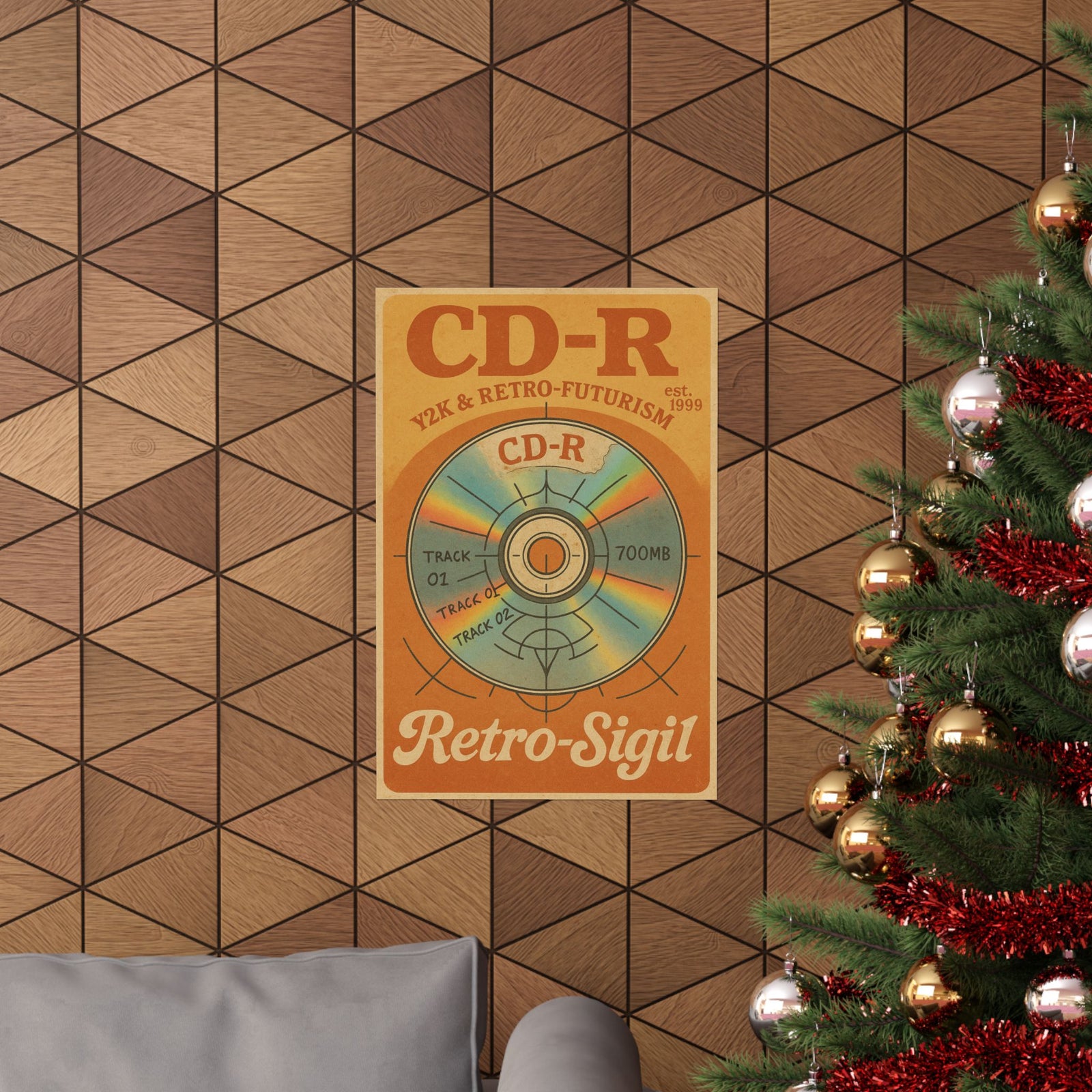Burned CD-R Sigil Art Print Poster, Rainbow Disc Ritual Chart