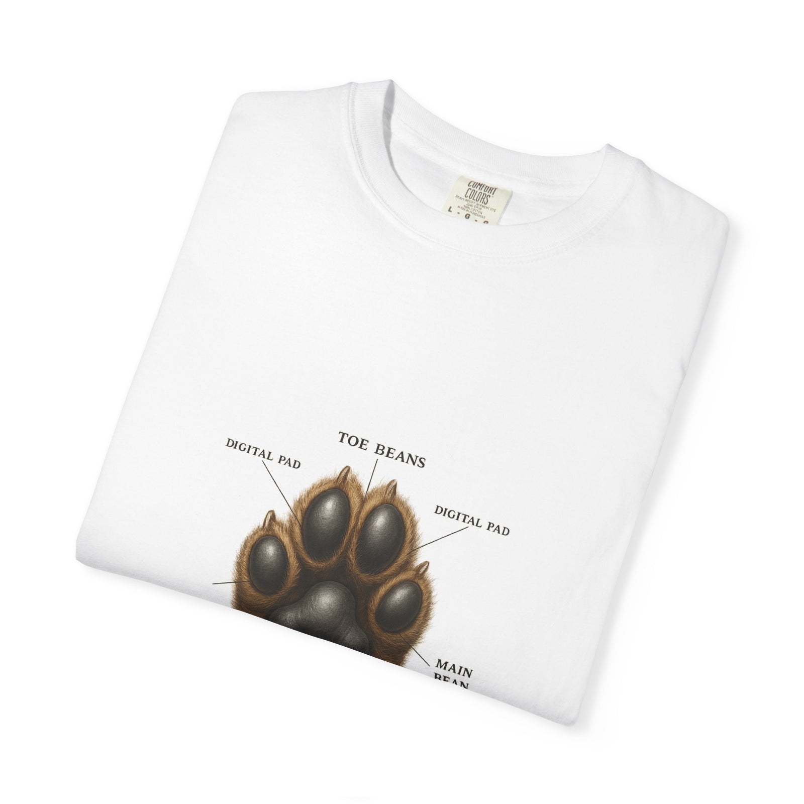 Paw Anatomy Chart Graphic Tee, Toe Beans Specimen Diagram