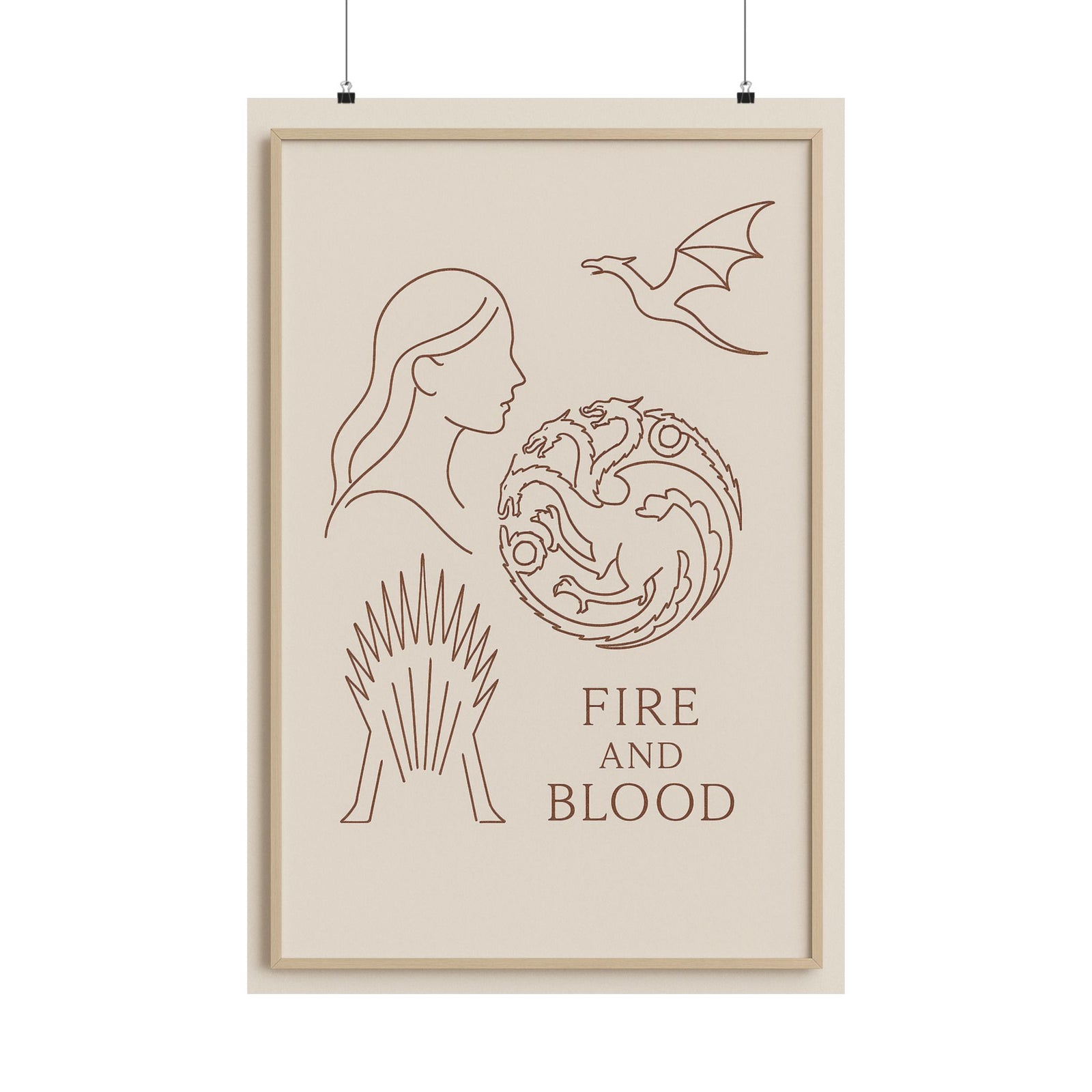 House Of The Dragon Minimalist Line Art Poster - Wall Art Print