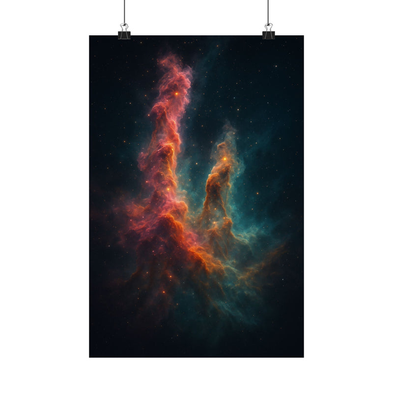 Nebula Star Nursery Art Print Poster, Hyper-Real Cosmic Clouds