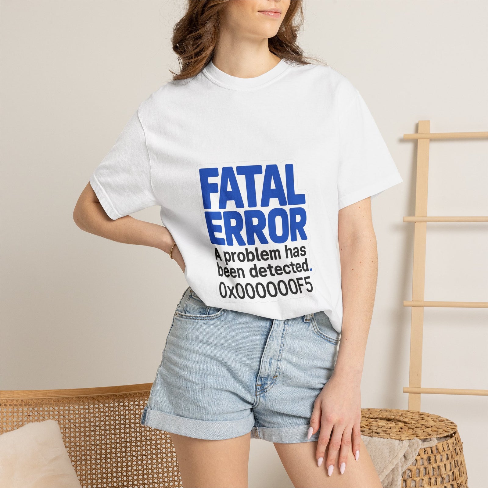 Fatal Error Blue Screen Graphic Tee, System Crash Statement Vibe