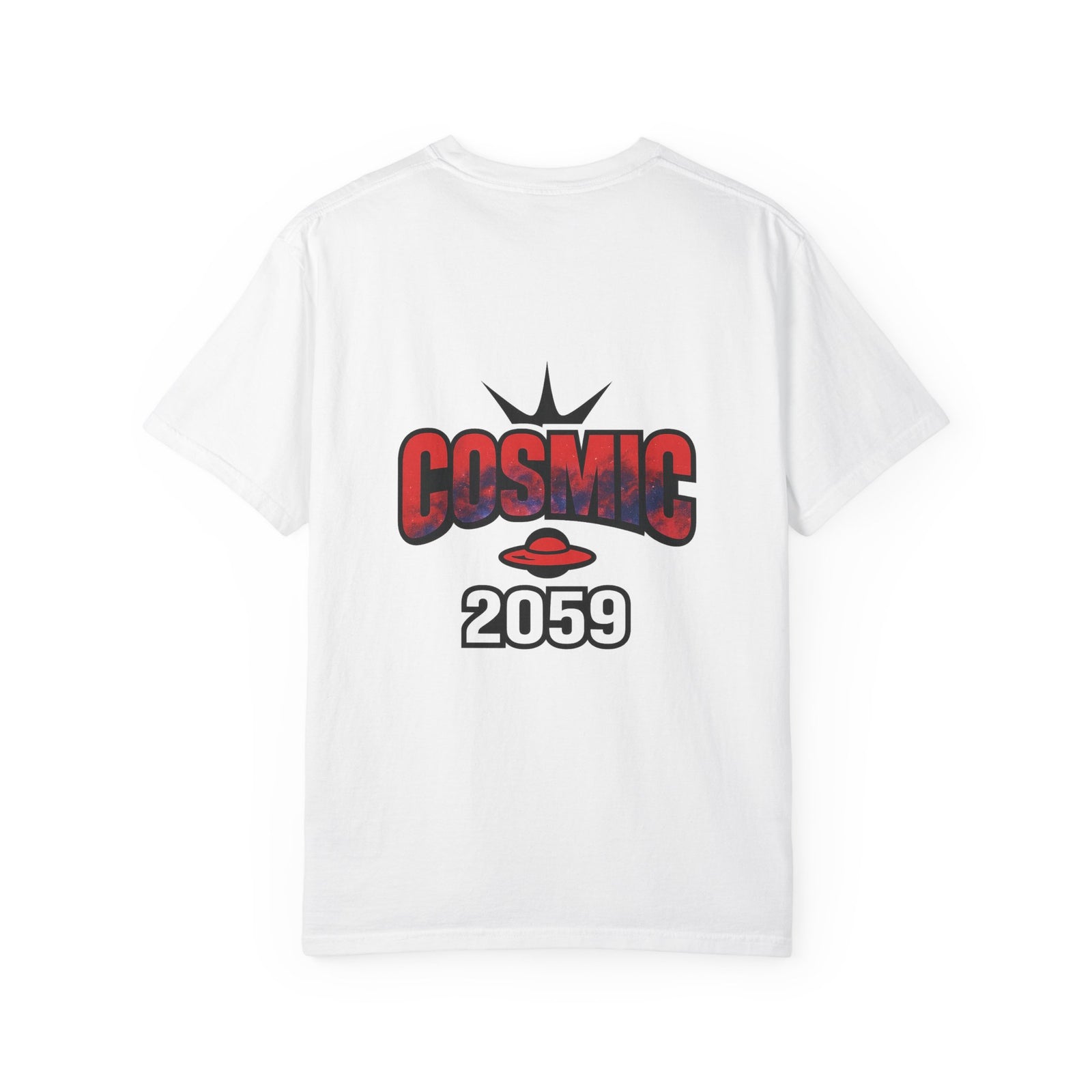 Cosmic Nebula Wordmark Graphic Tee, Streetwear Back Hit