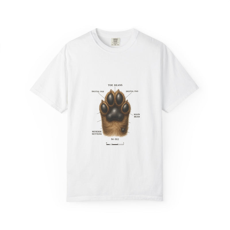 Paw Anatomy Chart Graphic Tee, Toe Beans Specimen Diagram