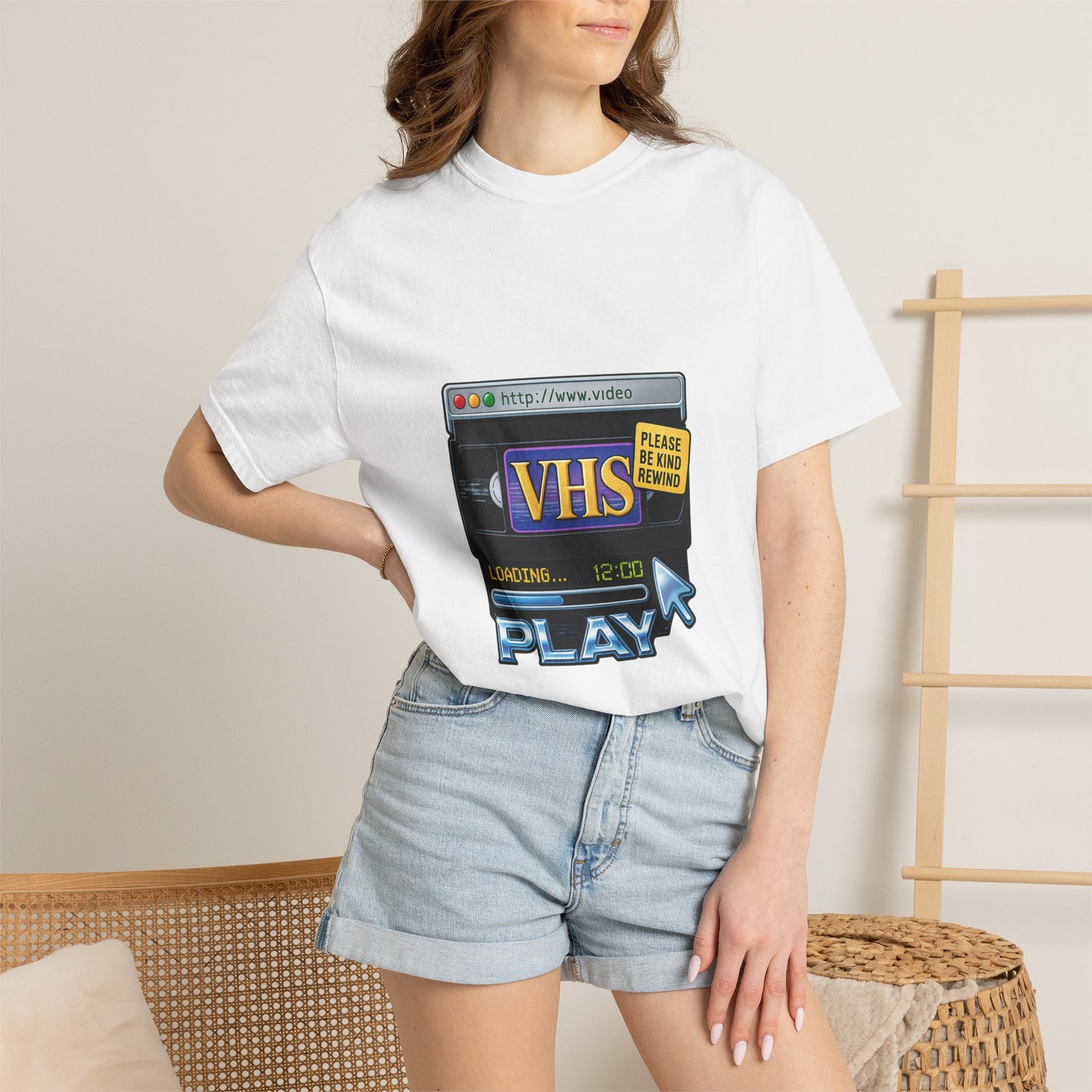 VHS Tape Graphic Tee, Please Be Kind Rewind Y2K